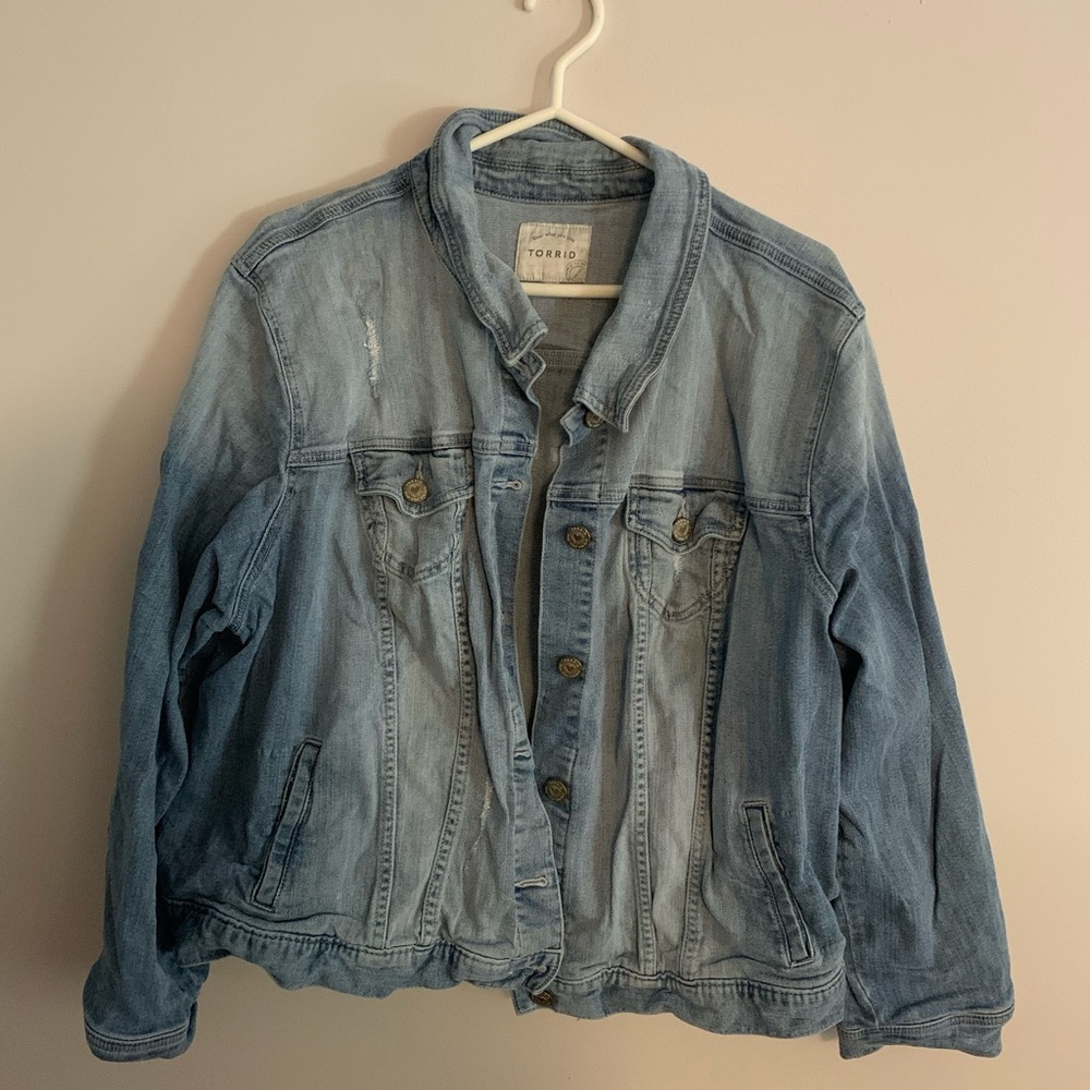 Torrid distressed denim jacket